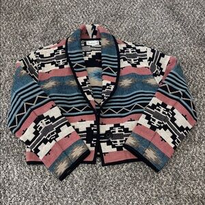 Flashback vintage cardigan jacket Large Aztec western print Cotton cowgirl boho